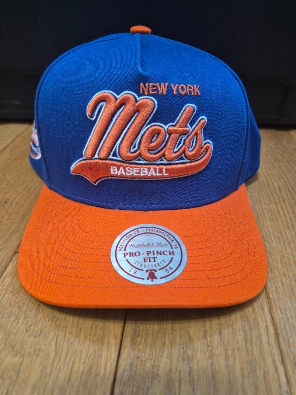 Mitchell & Ness New‎ York Mets Oversweep Cap Adult Blue/Orange One Size NEW - Picture 2 of 9